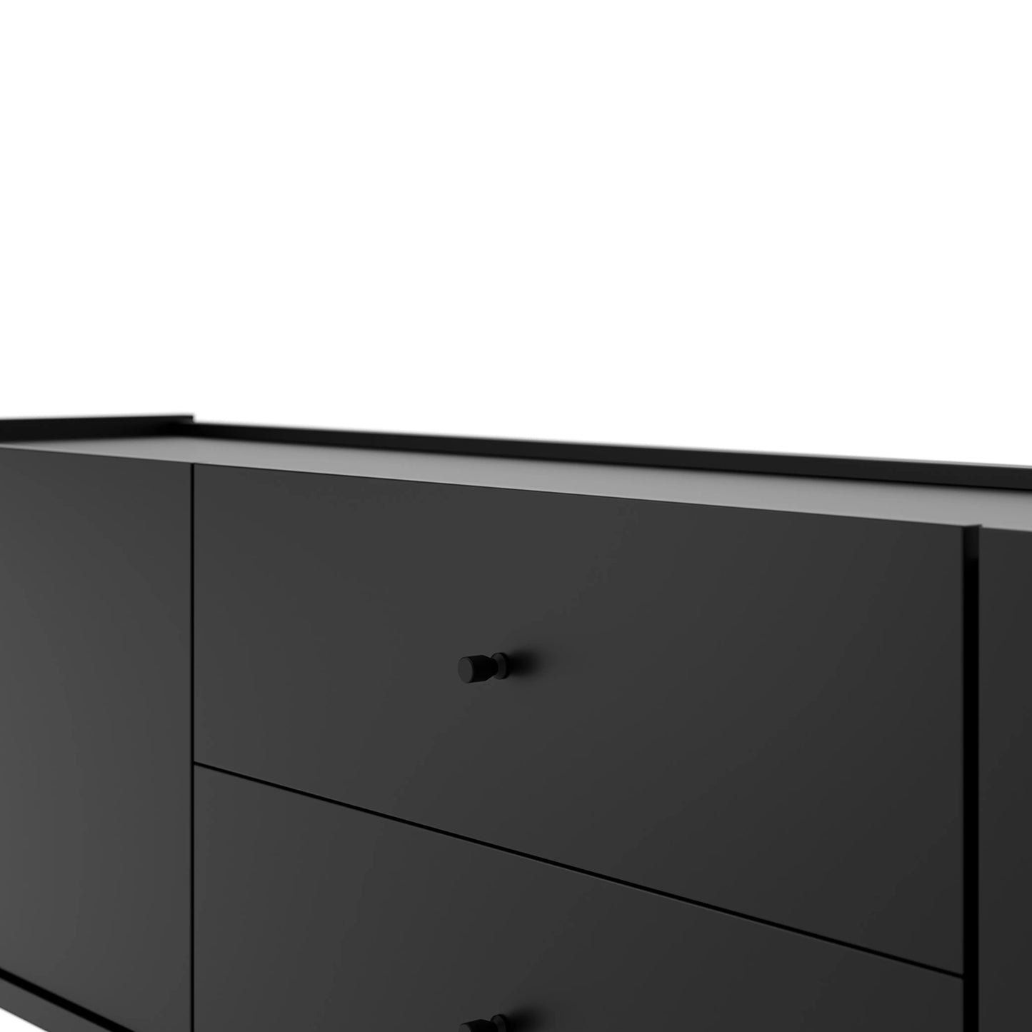 Rack para TV Até 75" 2 Gavetas 2 Portas Jasper 220 cm - Preto Fosco