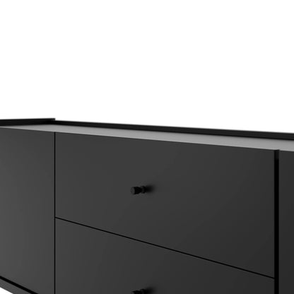 Rack para TV Até 75" 2 Gavetas 2 Portas Jasper 220 cm - Preto Fosco