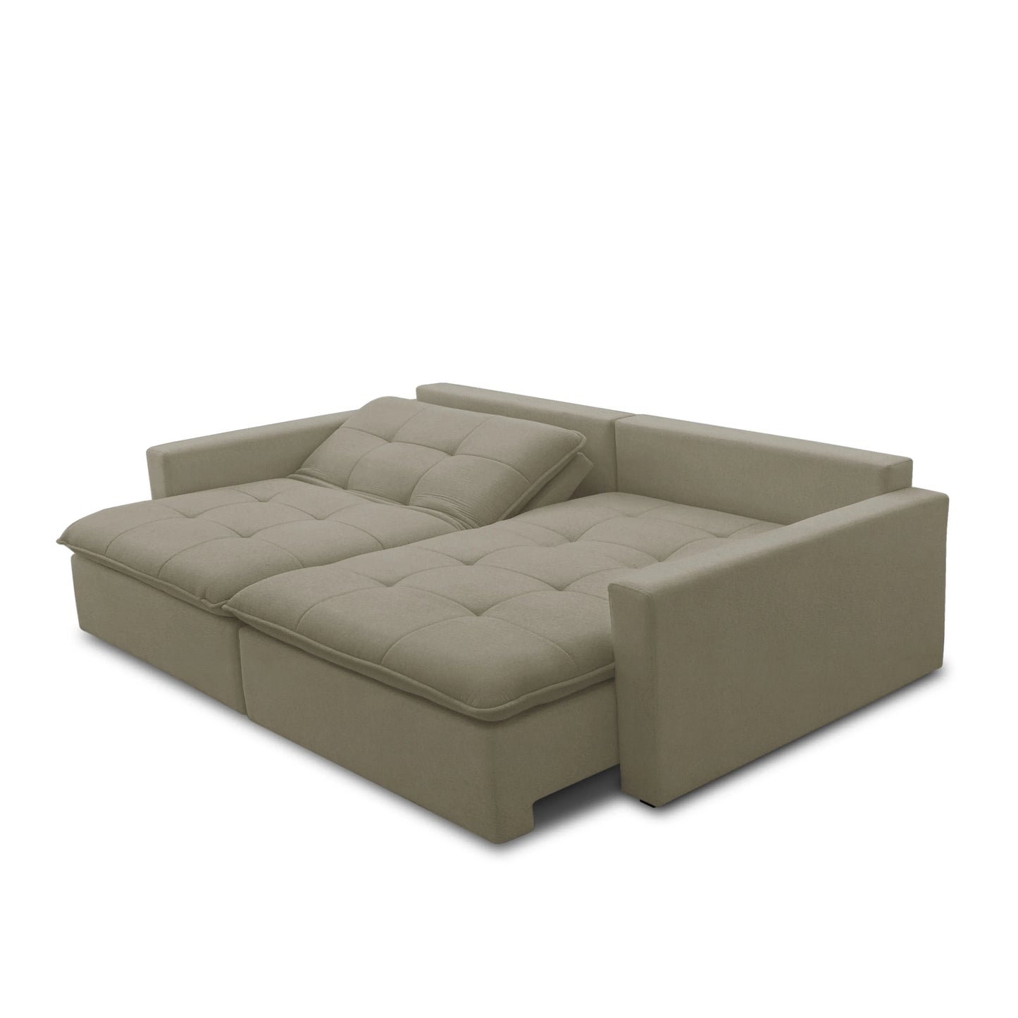 Sofá Cama Retrátil e Reclinável 3 Lugares Trentino 208 cm - Linho Moka