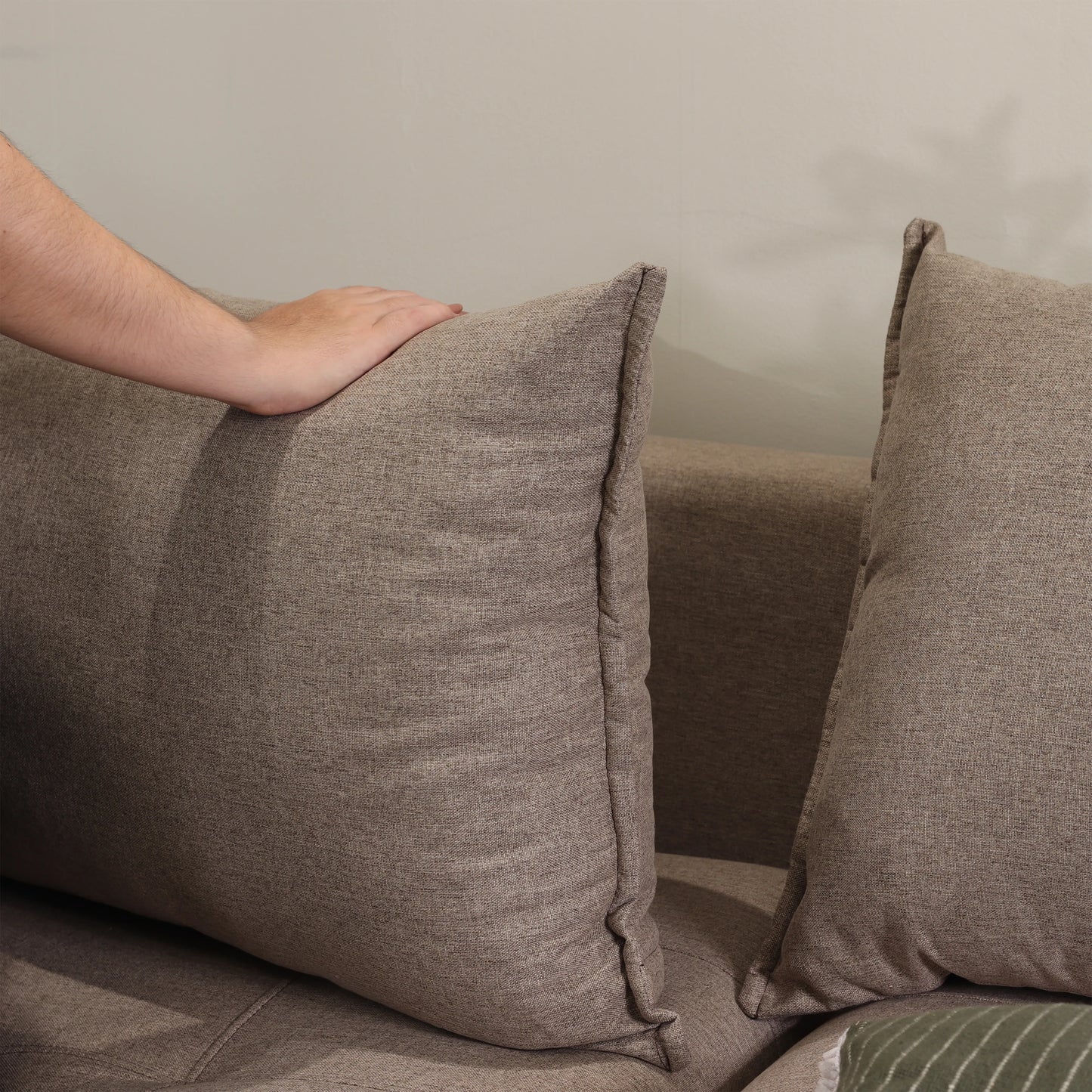 Sofá Cama Retrátil e Reclinável 3 Lugares Trentino 208 cm - Linho Moka