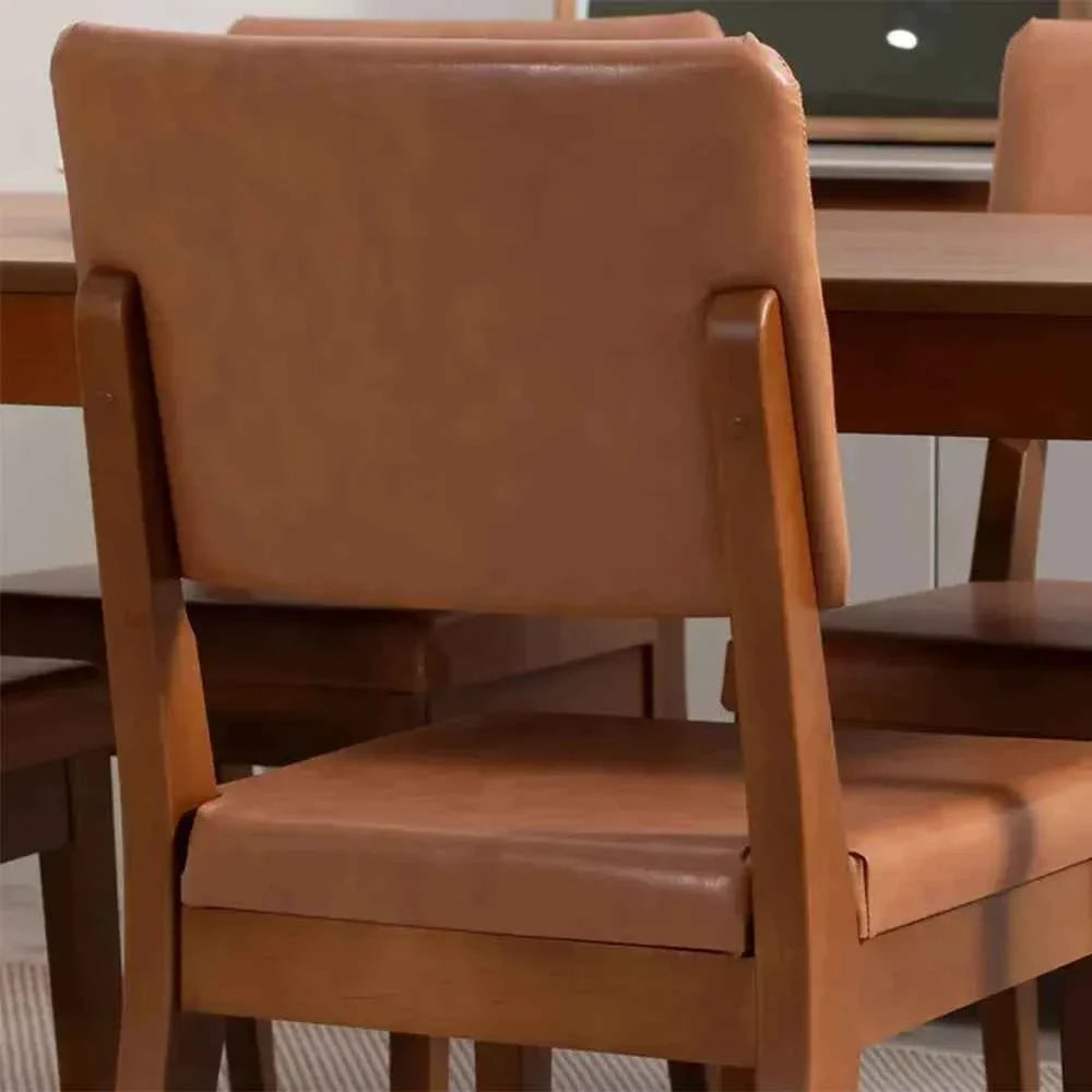 Conjunto de 2 Cadeiras de Madeira Maciça Estofada Ella