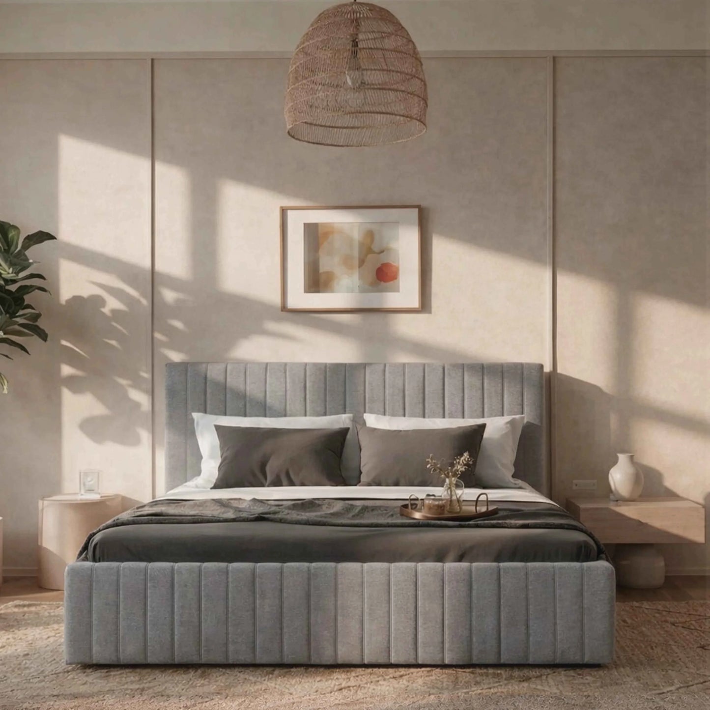 Cama Estofada Queen com Cabeceira Louise