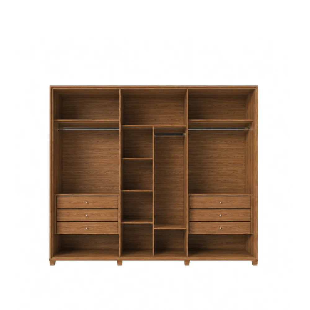 Guarda-Roupa Casal com Espelho 6 Portas 6 Gavetas 100% MDF Dayton 275 cm