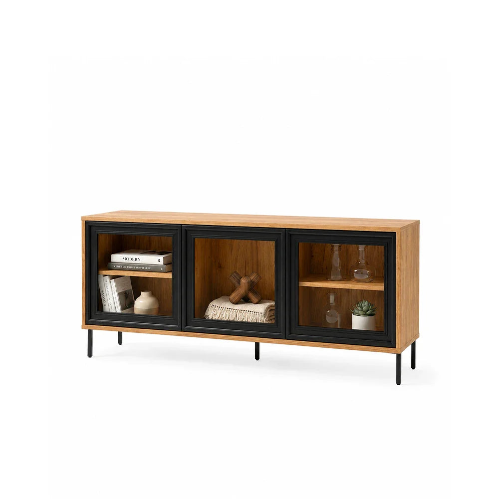 Rack para TV Até 55" 3 Portas com Vidro Vitria 135 cm