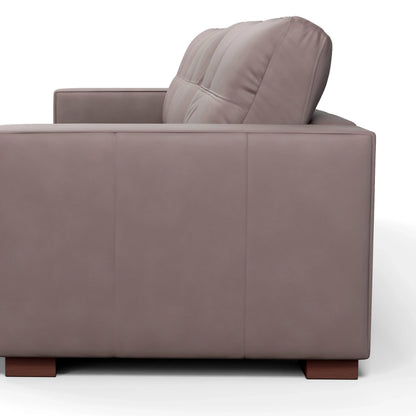 Sofá 5 Lugares com Chaise Lado Direito Avalon 296 cm - Couro Natural Chumbo