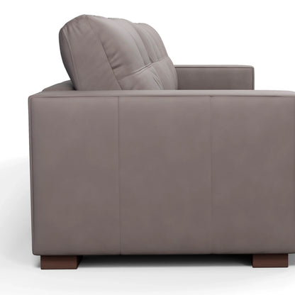 Sofá 5 Lugares com Chaise Lado Esquerdo Avalon 296 cm - Couro Natural Chumbo