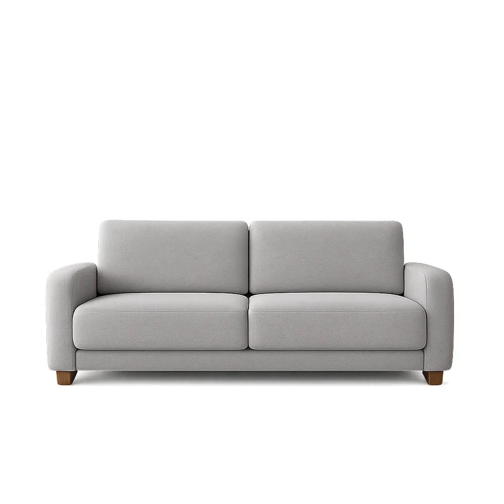 Sofá 4 Lugares Capri 230cm - Linho Texturizado Cinza c/ Natural