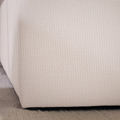 Cama Estofada King com Cabeceira Ayla - Linho Texturizado Off White