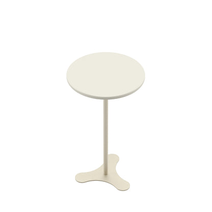 Conjunto de 2 Mesas Laterais Redonda Orb - Off White c/ Champanhe