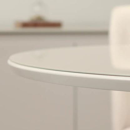 Conjunto de Jantar Mesa Redonda com Vidro 6 Cadeiras Kalina - Canella c/ Carbono