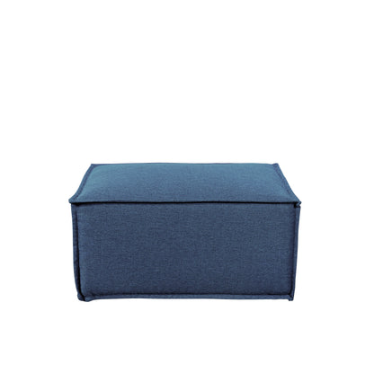 Puff Modular Estofado Freddo 80 cm - Linho Texturizado Azul
