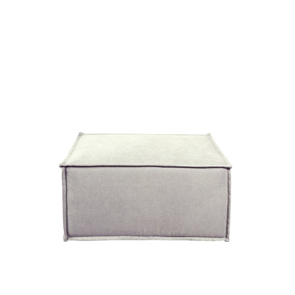 Puff Modular Estofado Freddo 80 cm - Linho Texturizado Bege