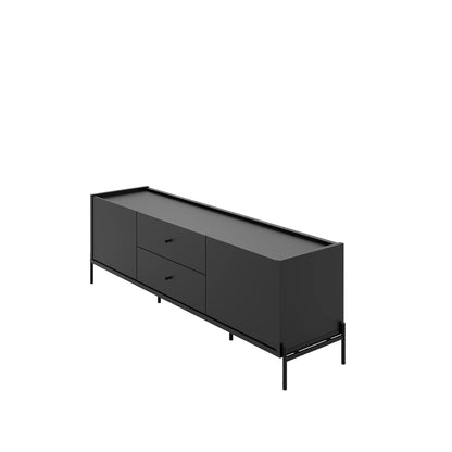 Rack para TV Até 75" 2 Gavetas 2 Portas Jasper 185 cm - Preto Fosco