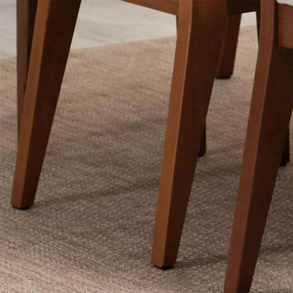 Conjunto de 2 Cadeiras de Madeira Maciça Estofada Saga - Natural c/ PU Caramelo - Palhinha
