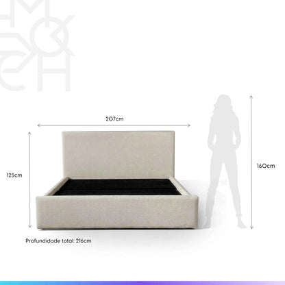 Cama Estofada King com Cabeceira Alicia