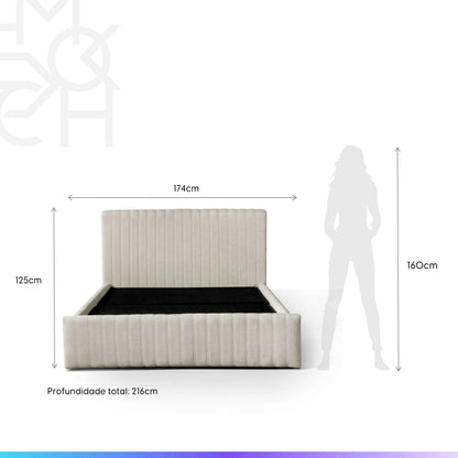 Cama Estofada Queen com Cabeceira Louise