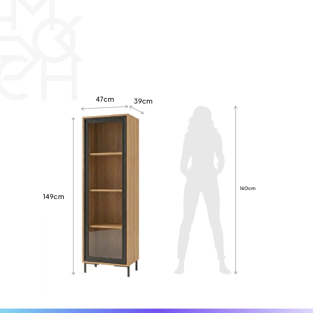Cristaleira 1 Porta com Vidro Vitria 47 cm