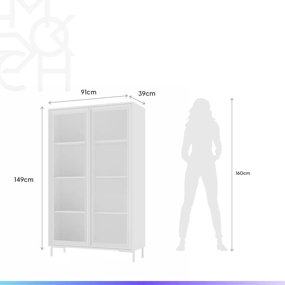 Cristaleira 2 Portas com Vidro Vitria 91 cm