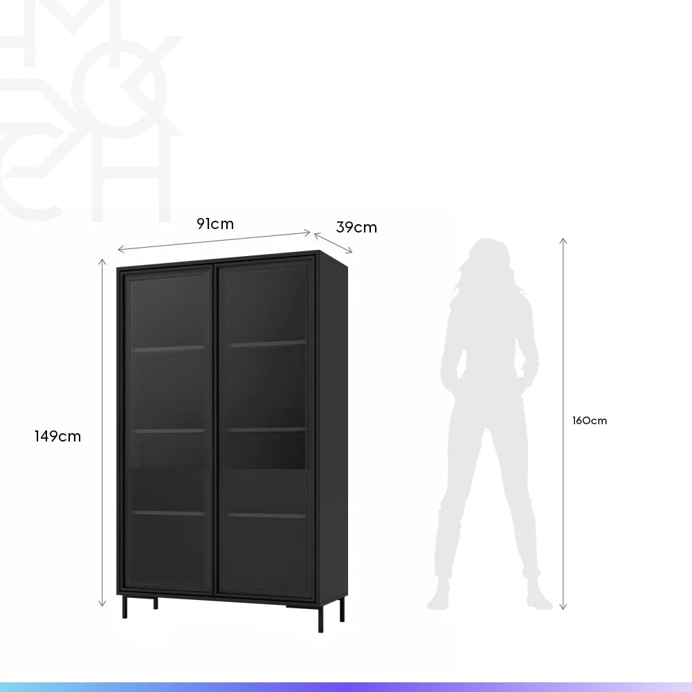 Cristaleira 2 Portas com Vidro Vitria 91 cm