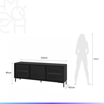 Rack para TV Até 55" 3 Portas com Vidro Vitria 135 cm
