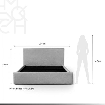 Cama Estofada King com Cabeceira Alicia
