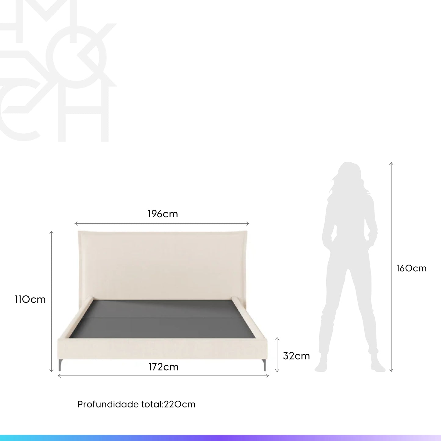 Cama Estofada Queen com Cabeceira Eos
