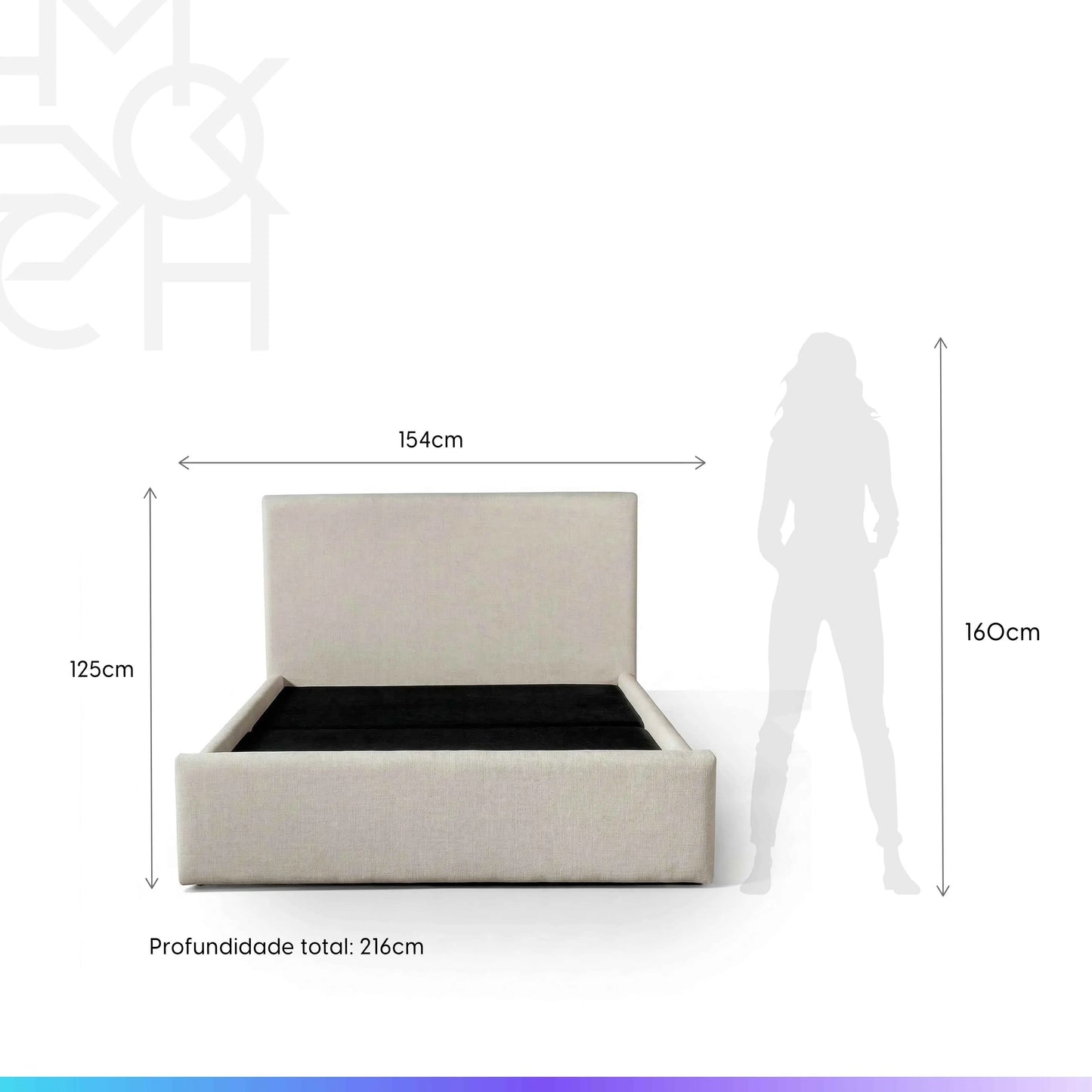 Cama Estofada de Casal com Cabeceira Alicia