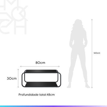 Mesa de Centro Retangular Dunna 80 cm