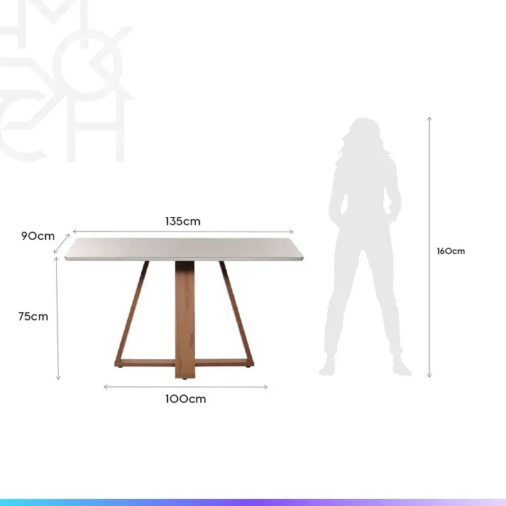 Conjunto de Jantar Mesa Retangular com Vidro Avena 4 Cadeiras Lara