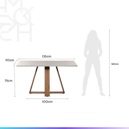 Conjunto de Jantar Mesa Retangular com Vidro Avena 4 Cadeiras Lara - Off White c/ Linho Off White