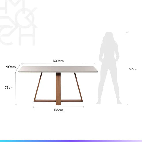 Conjunto de Jantar Mesa Retangular com Vidro Avena 6 Cadeiras Lara