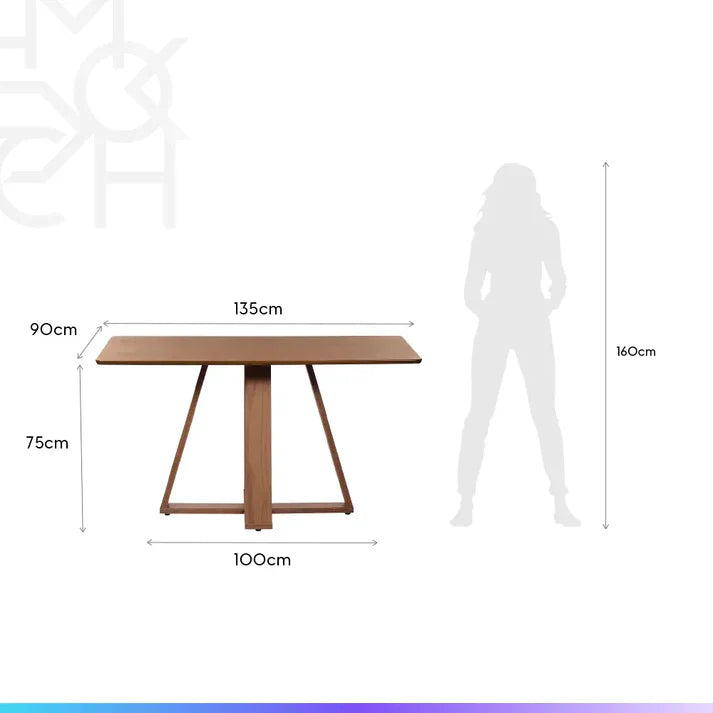 Conjunto de Jantar Mesa Retangular Avena 4 Cadeiras Lara - Canella c/ Linho Off White