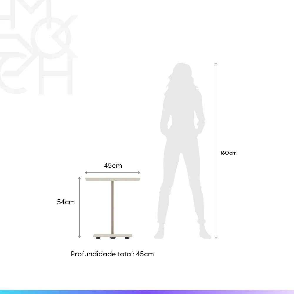 Mesa Lateral Triangular para Sala Lyra 54 cm