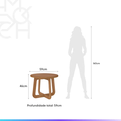 Mesa de Centro Redonda para Sala Esfera 59 cm - Mel