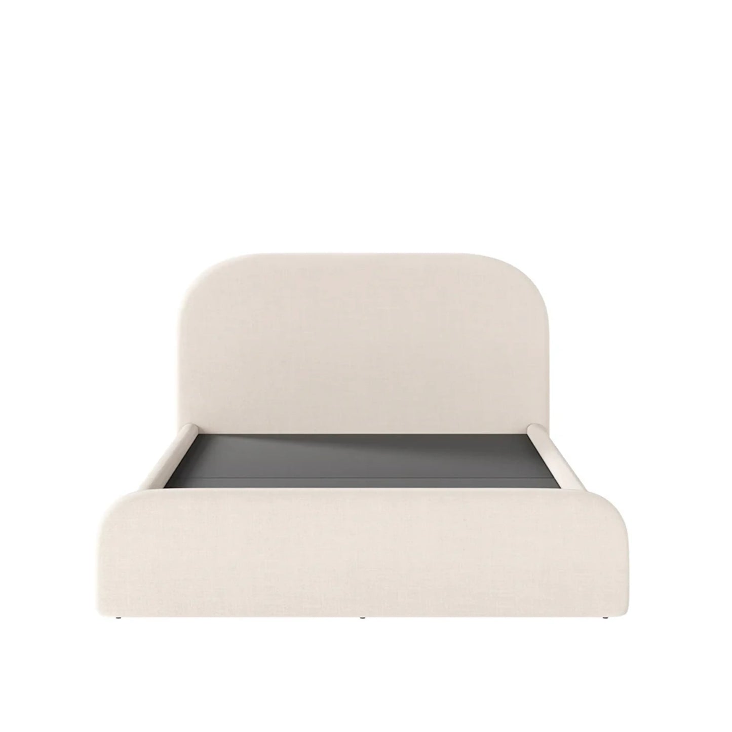 Cama Estofada King com Cabeceira Aurora - Linho Texturizado Off White