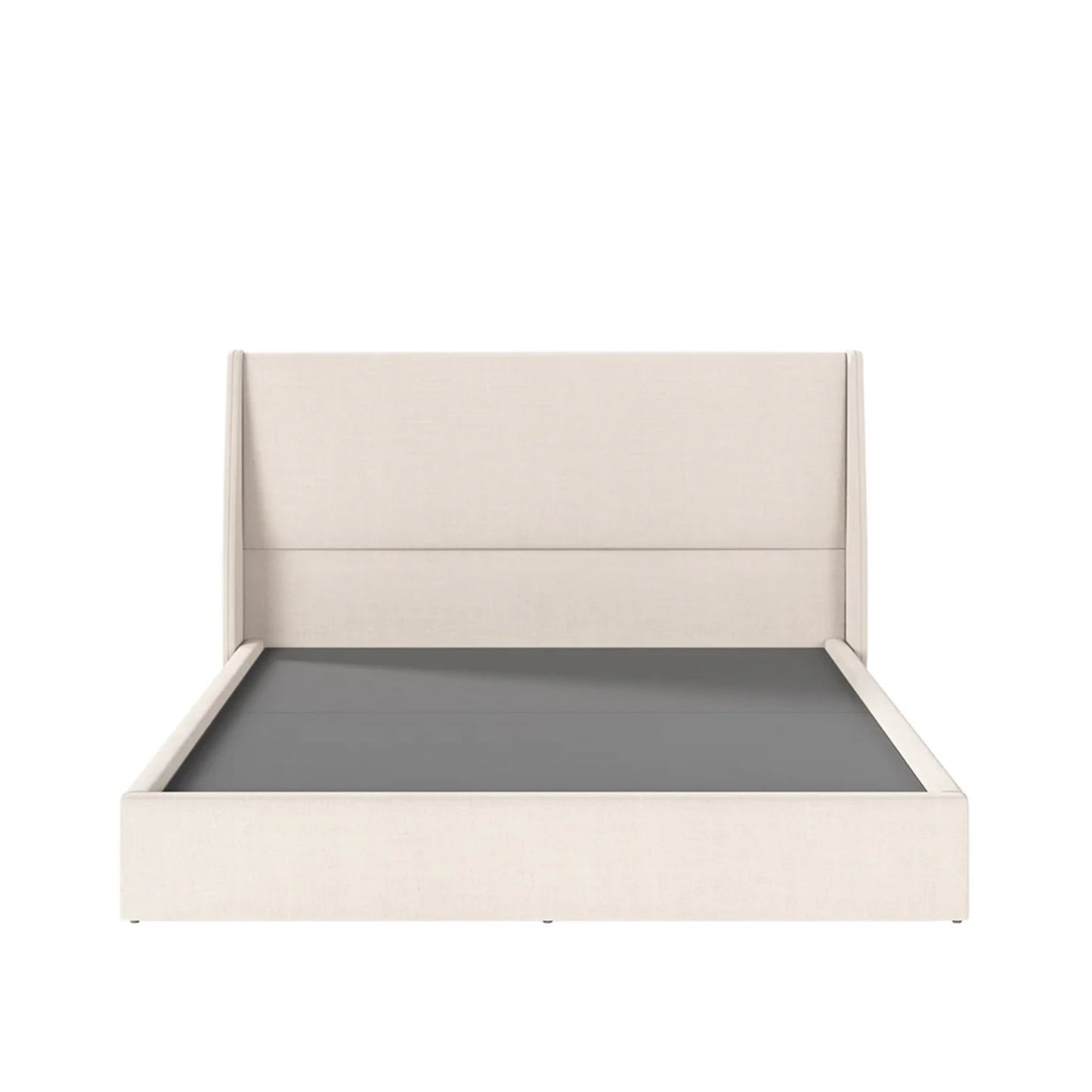 Cama Estofada King com Cabeceira Ayla - Linho Texturizado Off White