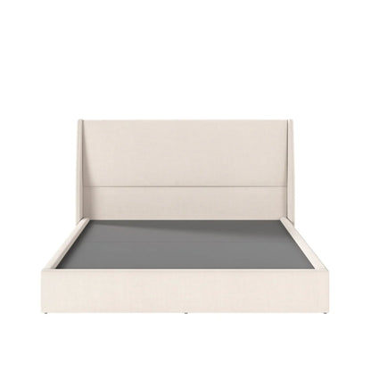 Cama Estofada King com Cabeceira Ayla - Linho Texturizado Off White