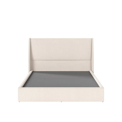 Cama Estofada Queen com Cabeceira Ayla - Linho Texturizado Off White