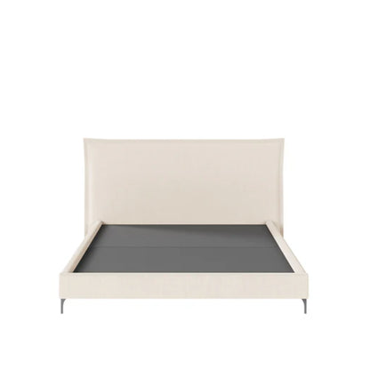 Cama Estofada de Casal com Cabeceira Eos - Linho Texturizado Off White