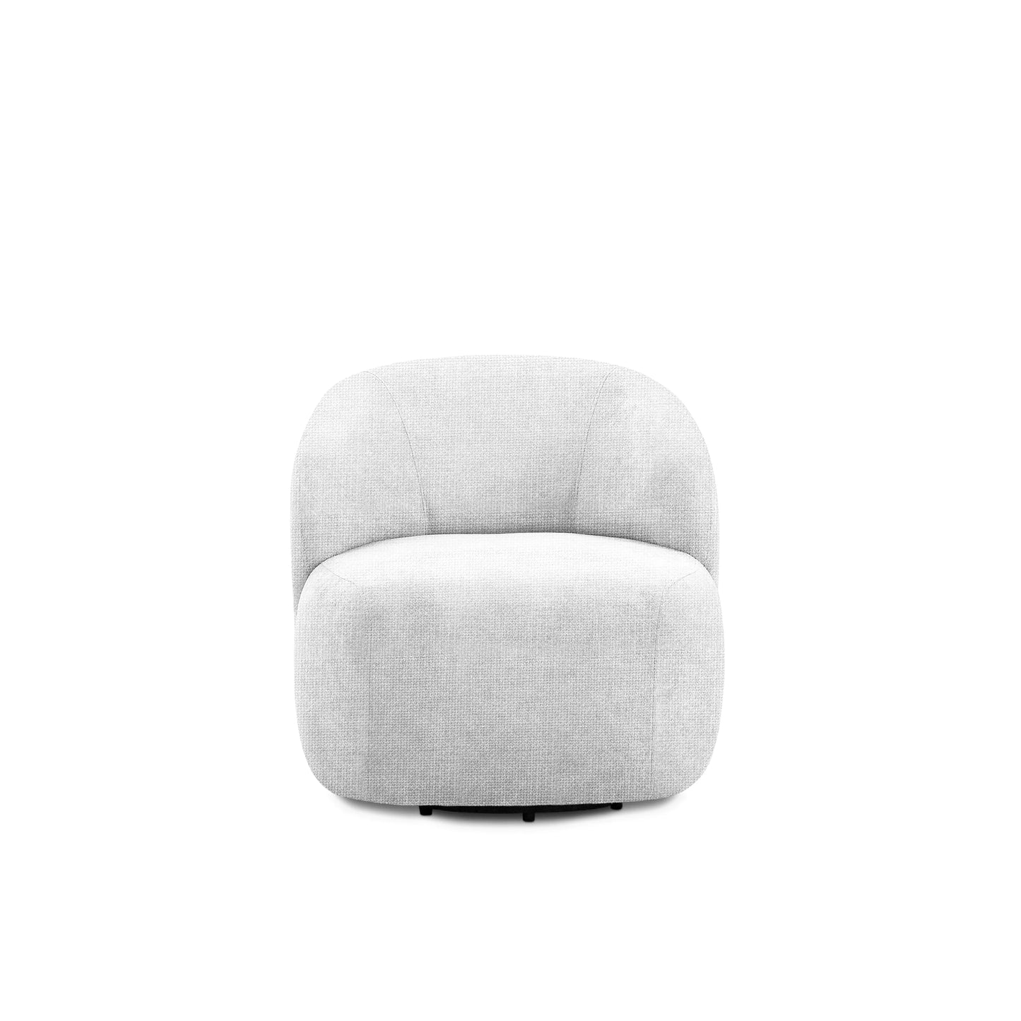 Poltrona Giratória Estofada Elle - Linho Texturizado Off White