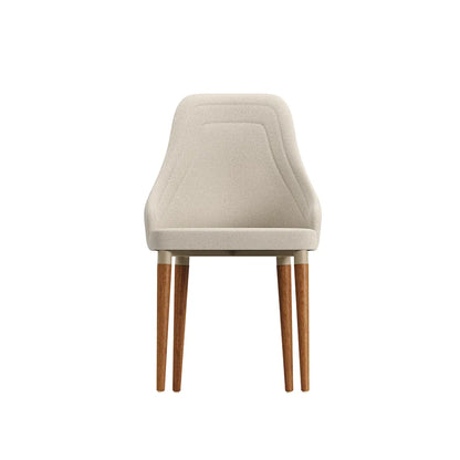 Conjunto de 2 Cadeiras de Madeira Maciça Estofada Evelyn - Natural c/ Soft Palha - Champanhe
