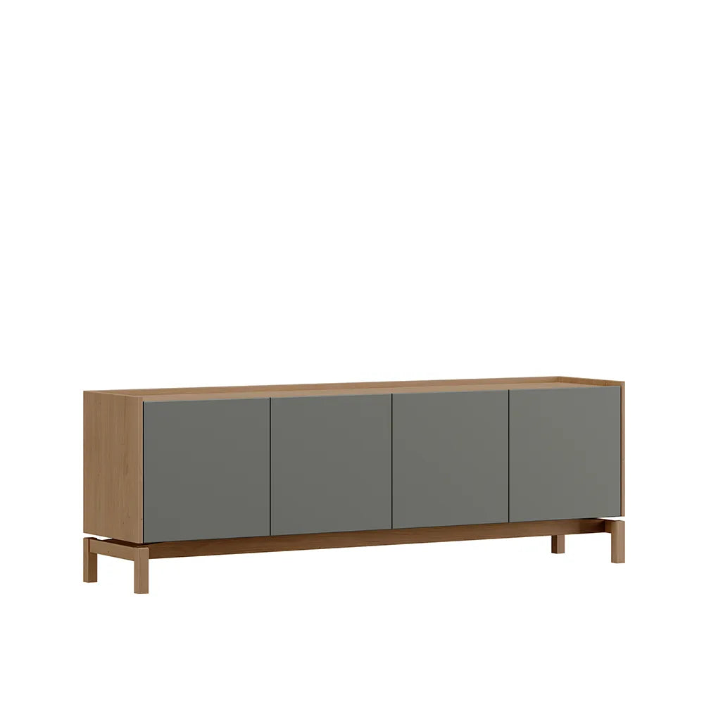 Rack para TV Até 50” 2 Portas 2 Gavetas Amsterdã 180 cm - Natural c/ Verde