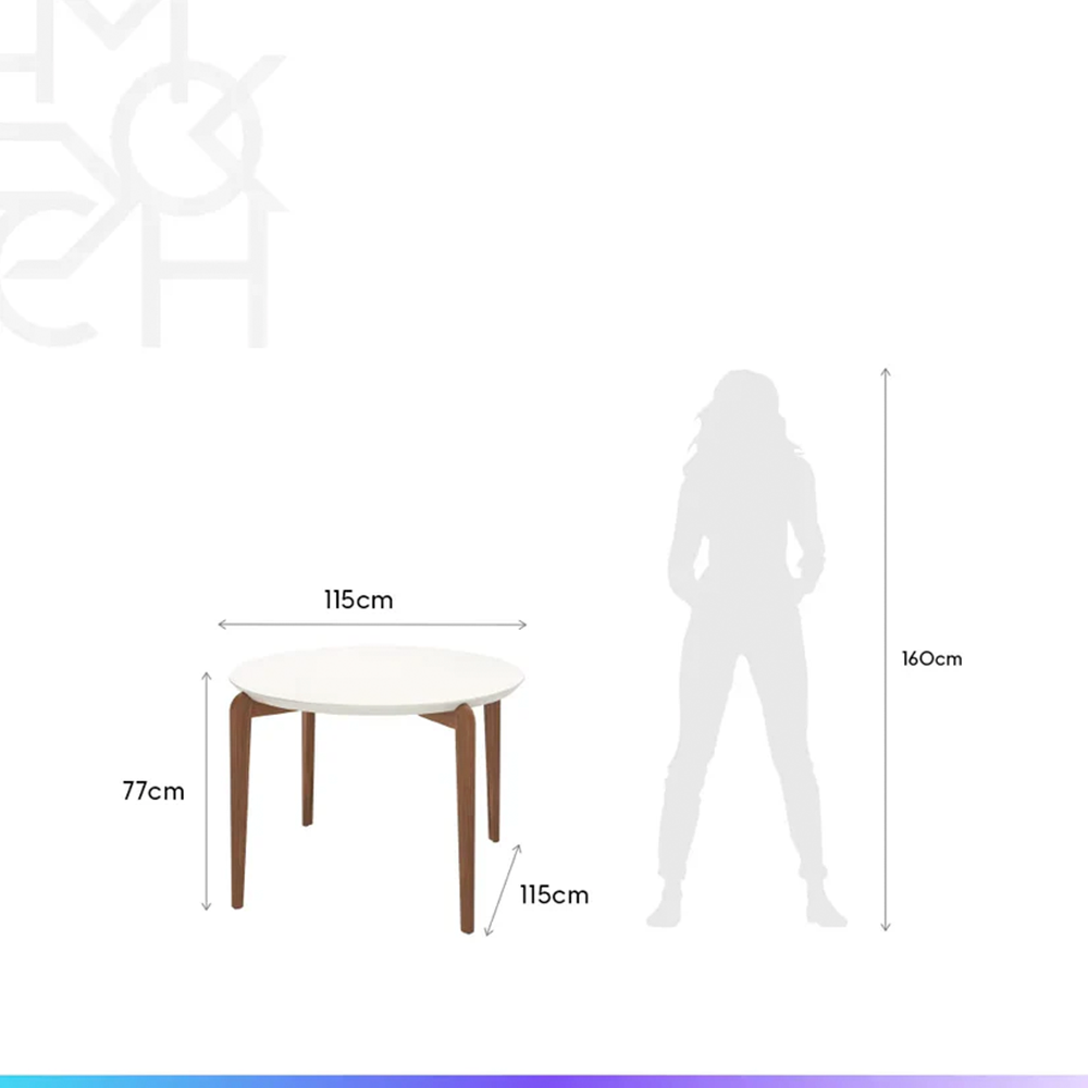 Conjunto de Jantar Mesa Redonda com Vidro Donatella 4 Cadeiras Kalina