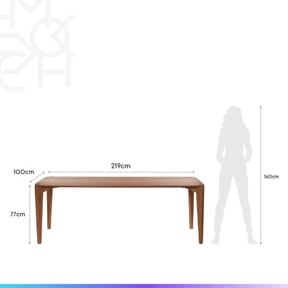 Conjunto de Jantar Mesa Retangular Harmony 8 Cadeiras Kalina - Natural c/ Off White