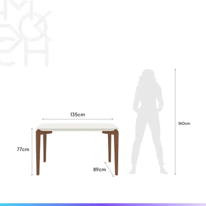 Conjunto de Jantar Mesa Retangular com Vidro Donatella 4 Cadeiras Kalina - Natural c/ Carbono