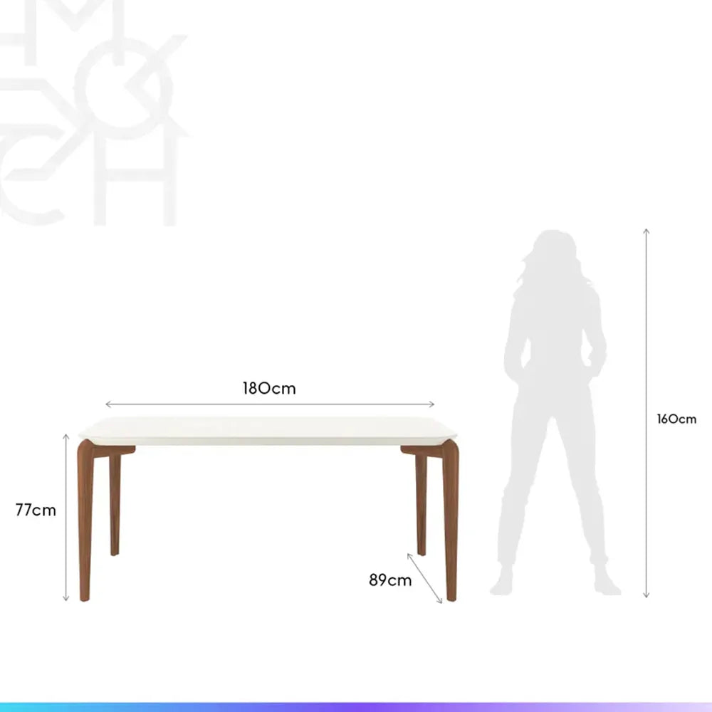 Conjunto de Jantar Mesa Retangular com Vidro Donatella 6 Cadeiras Kalina - Natural c/ Carbono