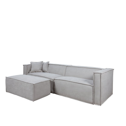 Sofá 4 Lugares Freddo 250 cm - Linho Texturizado Cinza
