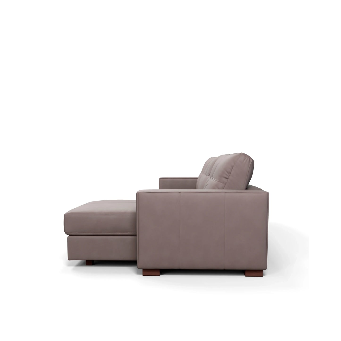 Sofá 5 Lugares com Chaise Lado Direito Avalon 296 cm - Couro Natural Chumbo
