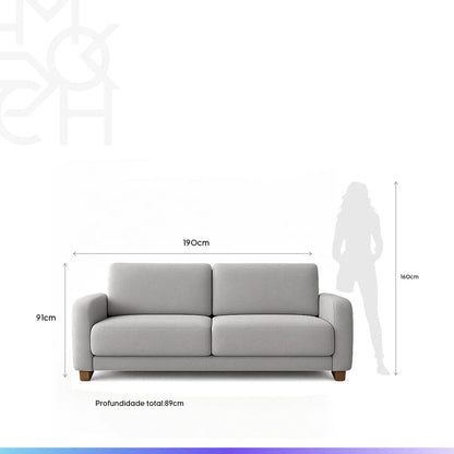 Sofá 3 Lugares Capri 190 cm