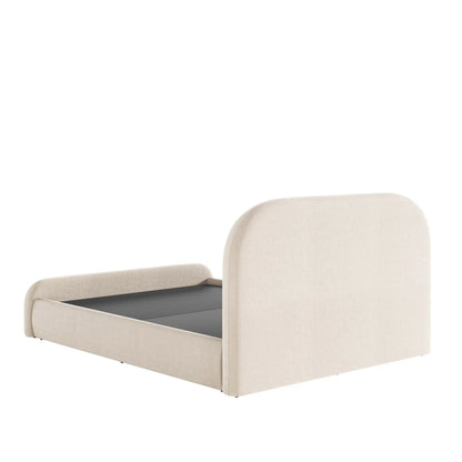 Cama Estofada King com Cabeceira Aurora - Linho Texturizado Off White
